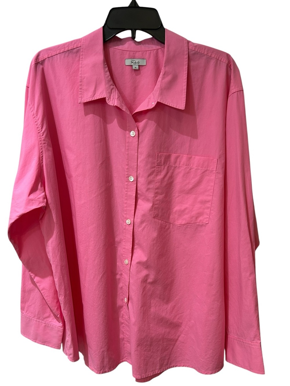 Rails Women’s Long-Sleeve Button-Down Shirt in Hot Pink size XL